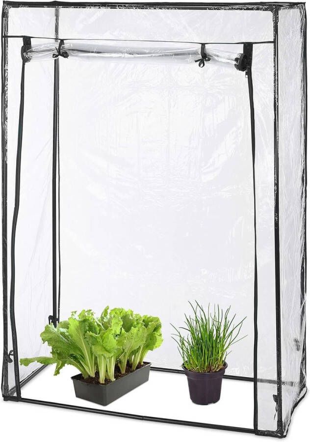 Green Harmony Tomatenkas PVC-Folie 150x100x50 cm Begaanbare Foliekas Met Deur Plantenkas Transparant-Zwart Green Harmony Tuinkas