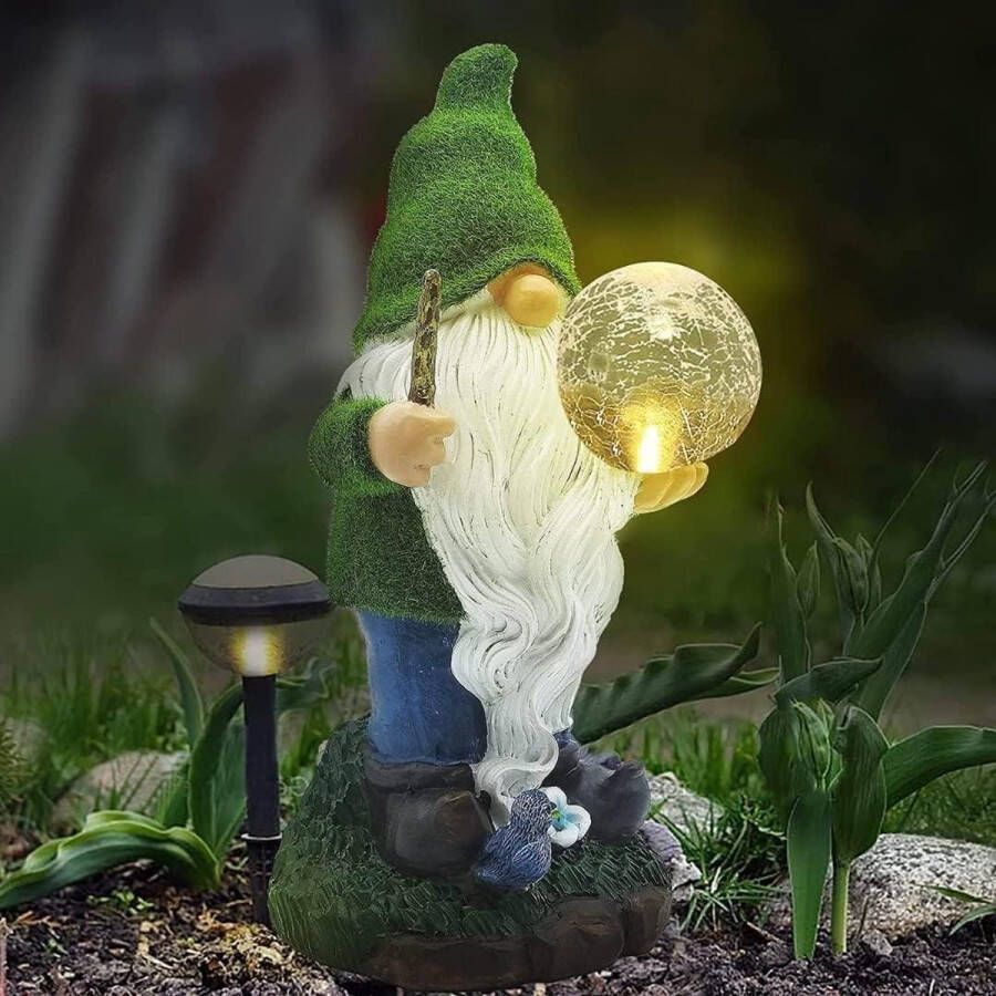 Green Harmony Tuinkabouter Magiër-tuinfiguren & tuinstandbeelden-tuindecoratie voor buiten Solar Light tuinkabouters grappig voor buiten. Green Harmony Tuinkabouter