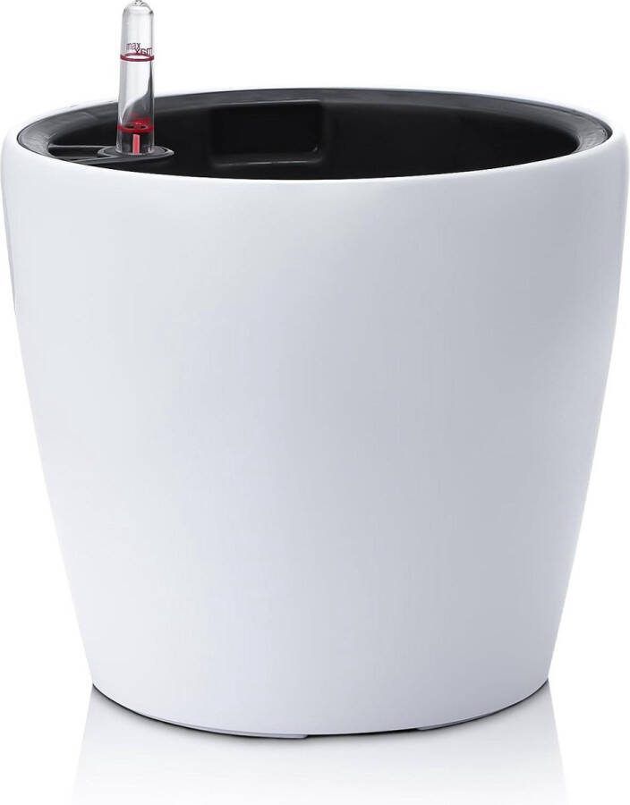 Green Harmony Zelfwaterende Bloempot Diameter 215 x 165 cm Hoog 20 cm Bewateringssysteem Gietindicator Kunststof Binnen en Buiten Wit Green Harmony Zelfwaterende pot