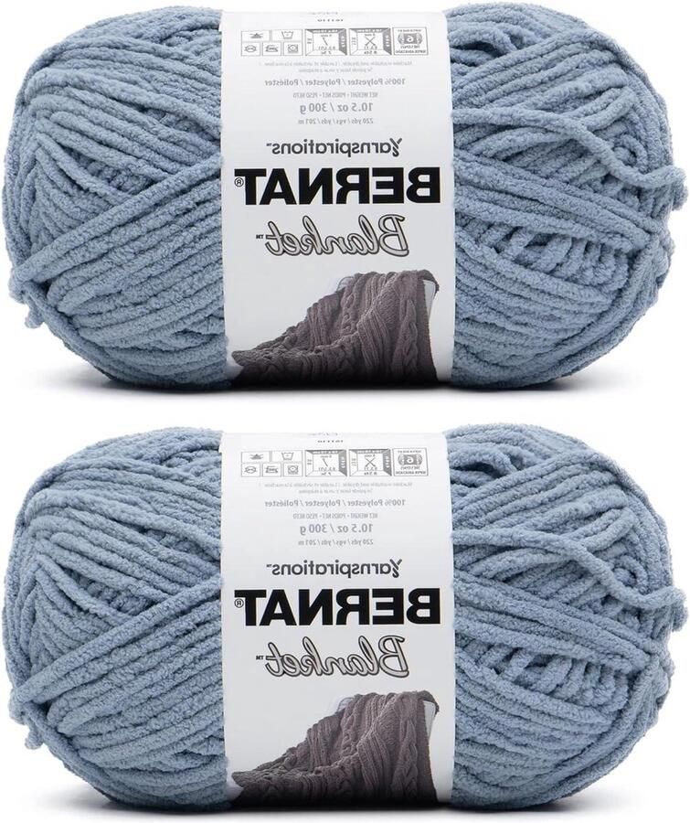Grijs Blauw Garen Deken 2 stuks van 300g-10.5oz Polyester 6 Super Bulky 220 Yards Breien-haken