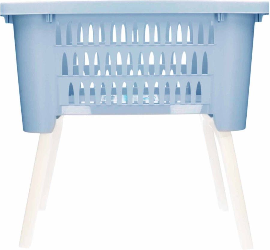 Merkloos Sans marque Grijs blauwe wasmanden op poten 38 liter 60 x 40 x 29 cm Kunststof plastic draagmand