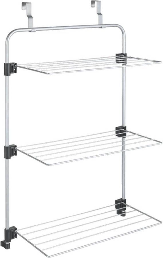 Grijze Metaltex Gale wasdroger over de deur 35 x 58 x 87 cm met Epotherm-coating