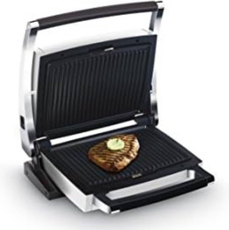 Grill Apparaat Uitneembare Platen Contactgrill met Uitneembare Platen Grill Plaat Tosti Ijzer met Uitneembare Platen Zilver metallic 1600w