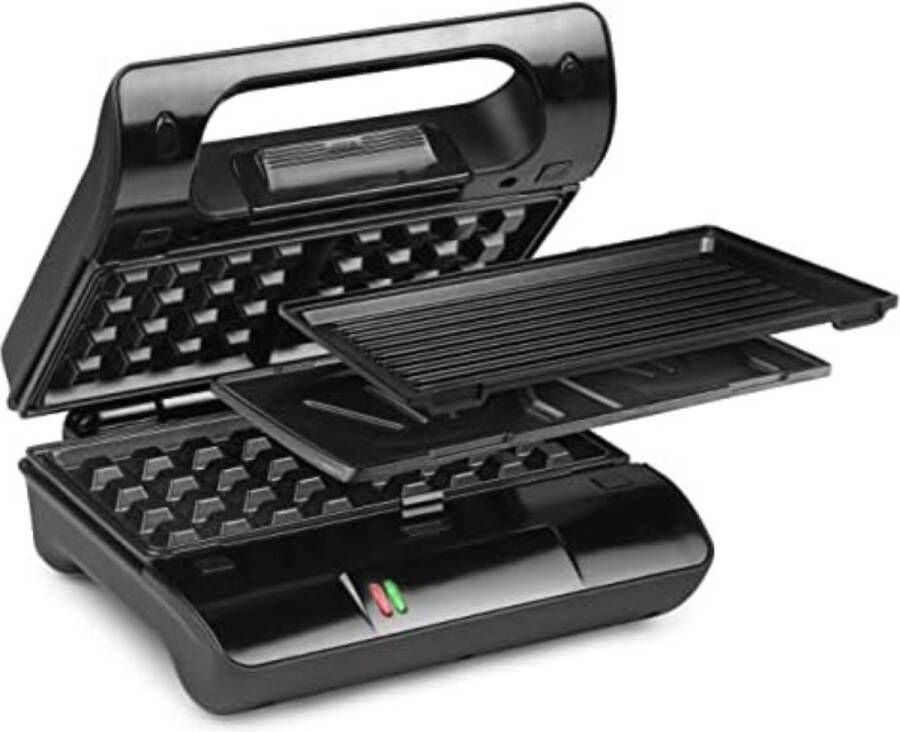 Grill Apparaat Uitneembare Platen Contactgrill met Uitneembare Platen Grill Plaat Tosti Ijzer met Uitneembare Platen 3-in-1 2000 W 5 Vergrendelingsniveaus