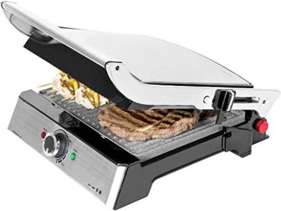 Grill Apparaat Uitneembare Platen Contactgrill met Uitneembare Platen Grill Plaat Tosti Ijzer met Uitneembare Platen 34 x 23 cm 2000W