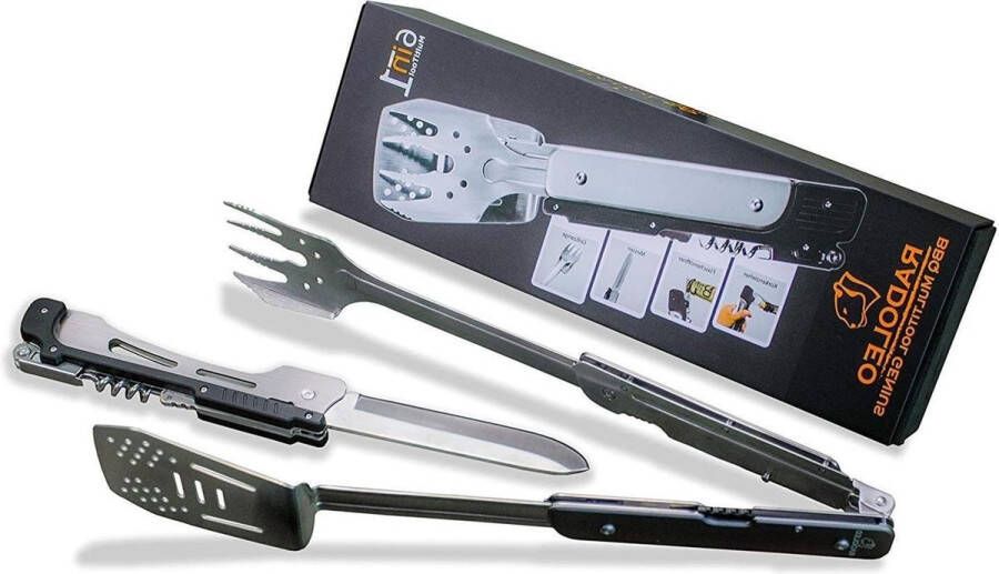Grill-multitool 6 grill-gereedschappen set voor BBQ-fans ideaal voor kamperen & outdoor elegante geschenkverpakking barbecue set