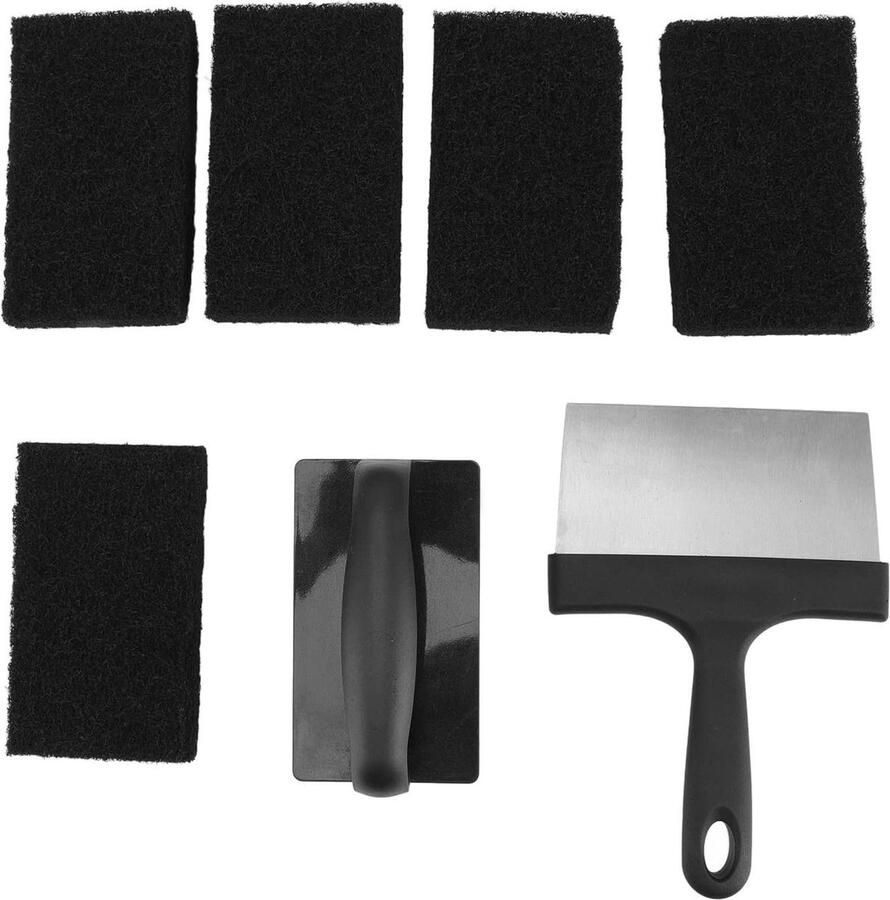 Grill Reinigingsset Bakplaat Reinigingsgereedschap Platte Top Grill Schrobgereedschap Metalen Deegschraper Spons Borstel Thuis Keuken Outdoor Camping