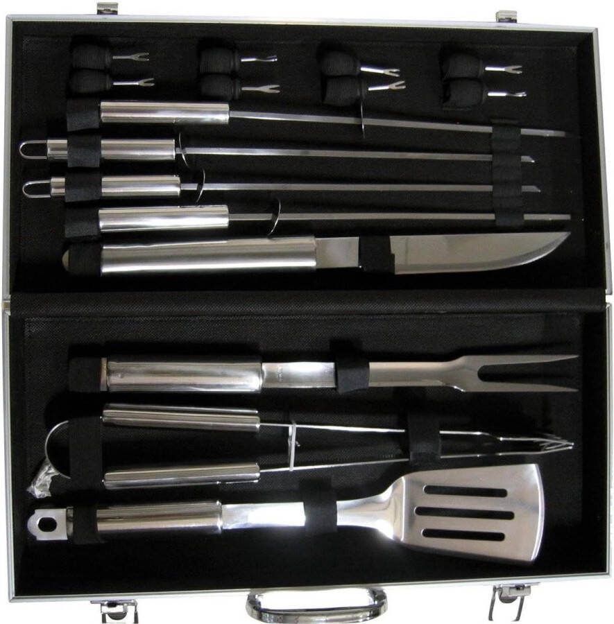 Grillkoffer 16-delig aluminium Pradel Excellence WB107 barbecue set