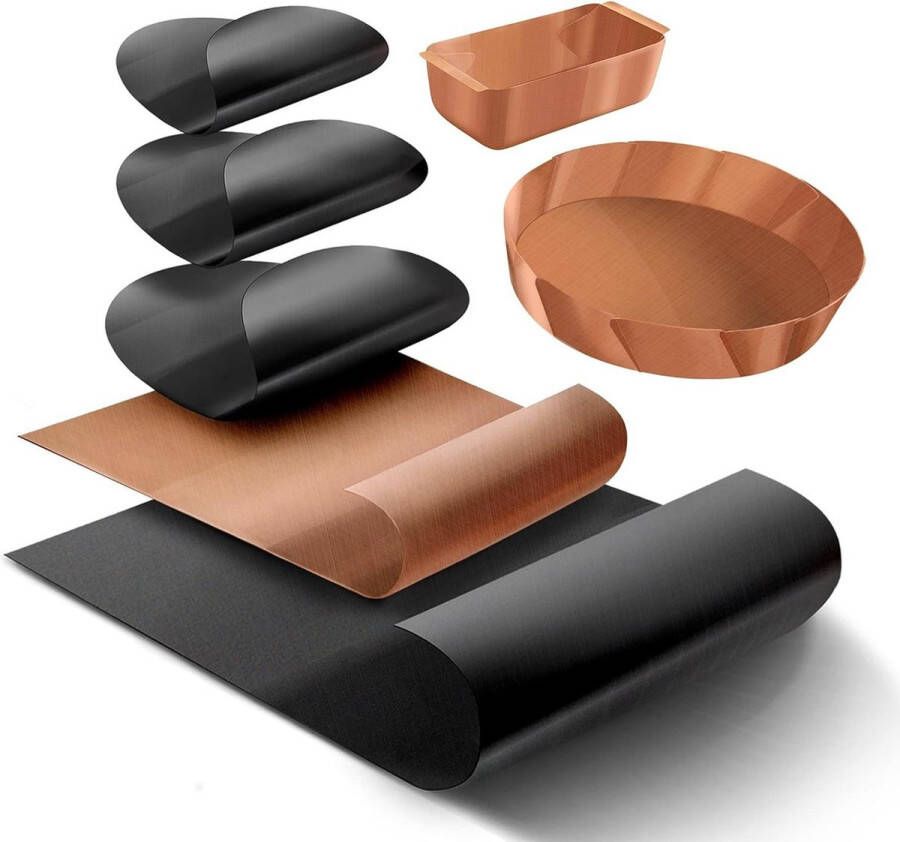 Grillmat bakfolie bakonderlegger bakpapier bakmat voor barbecue- pan- oven- springvorm- bakplaat. Gezond eten vetvrij braden. Grillen braden (Set 1)