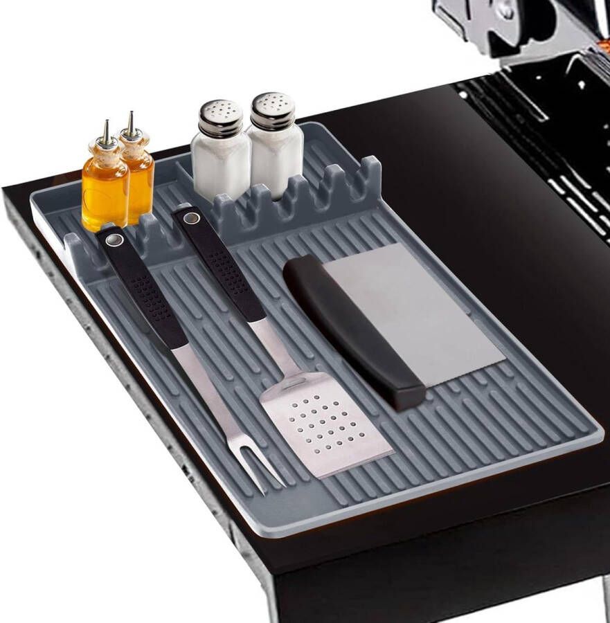 Grillmat voor Blackstone BBQ Hittebestendige Siliconen Spatula mat voor BBQ accessoires Grijs dik