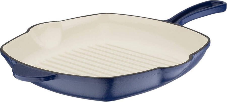 Grillpan 27 x 27 cm Blue Magic met schenktuiten extra grote maat