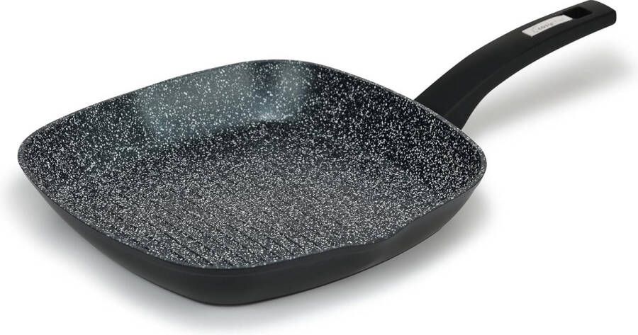 Grillpan 28 cm graniet grillpan met antiaanbaklaag geschikt voor alle warmtebronnen ook inductie