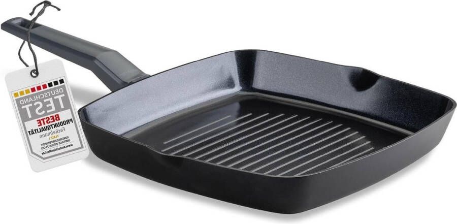 Grillpan 28 cm statement keramische gecoate pan gerecycled aluminium inductie PFAS-vrij warmtebronnen