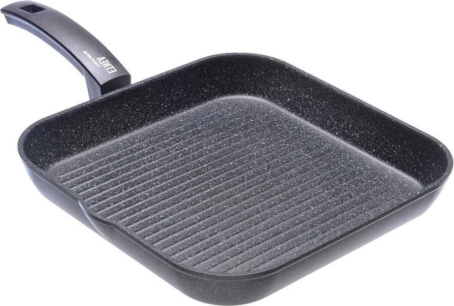 Grillpan 28 x 28 cm aluminium zwart Geschikt voor Etnea Duurzame kwaliteit