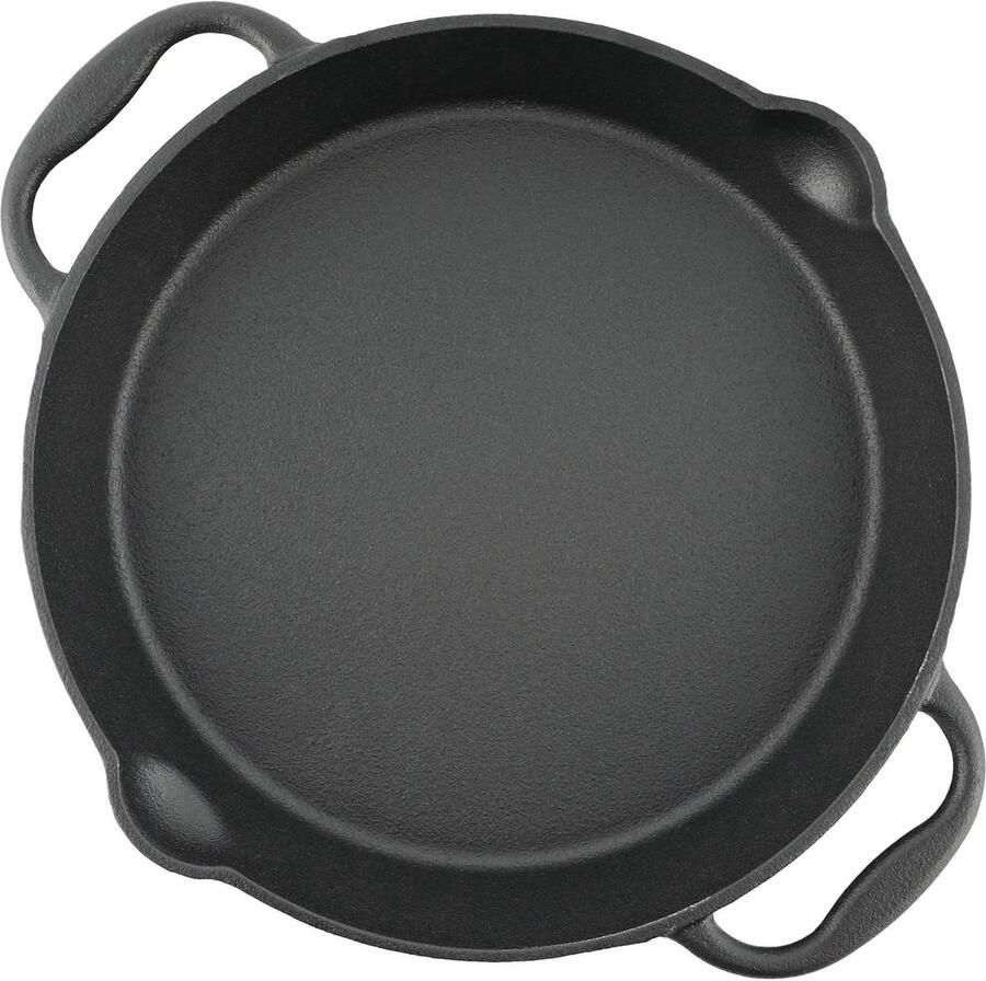 Grillpan met twee handgrepen en twee schenktuiten Gietijzer Serveerpan Diameter 20 cm
