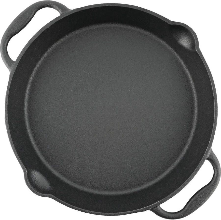 Grillpan met twee handgrepen en twee schenktuiten Serveerpan Diameter 25 cm