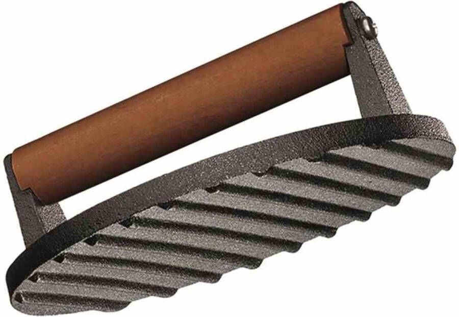 Grillpers 18 x 75 cm Gietijzeren pers Handvat van palissanderhout Vleesverzwarer Steak en bacon 1 kg