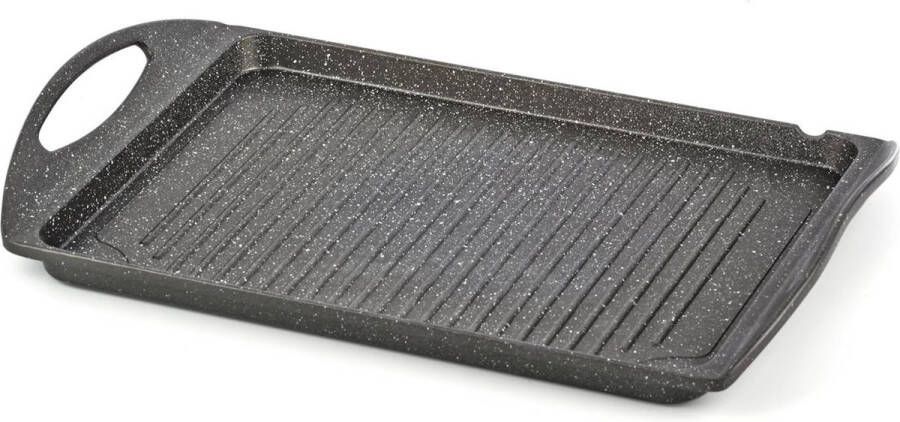 Grillplaat pan inductie gegoten aluminium gas inductie oven antiaanbaklaag 42 x 26 x 23 cm grijs