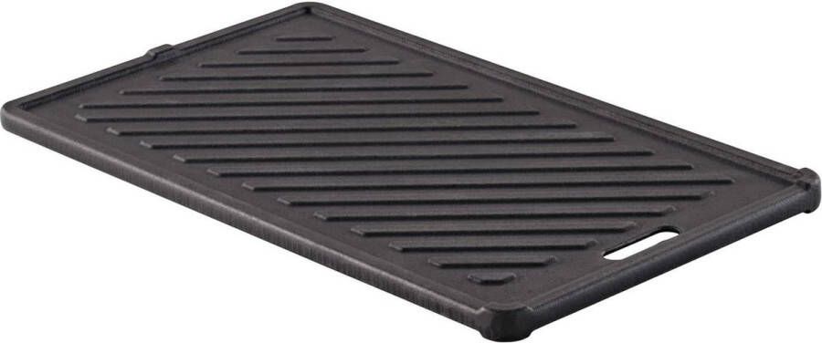 Grillplaat voor Videro G2-P hoogwaardige gietijzeren grillplaat vlees en kleinere stukken grillpatroon plaat kan aan beide kanten worden gebruikt 45 x 30 cm zwart