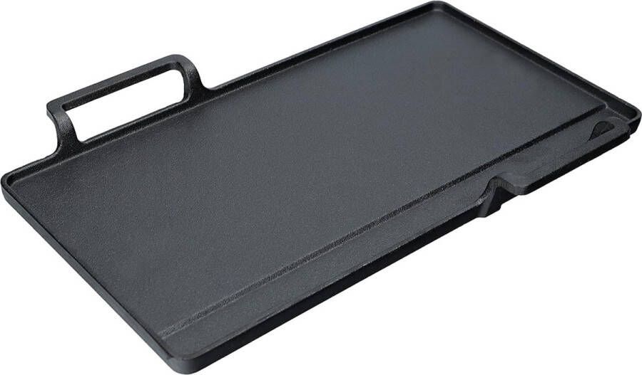 Grillplaat Zwart Plancha Gietijzeren Plaat met Antiaanbaklaag 42 5 x 29 x 4 5 cm Braadplaat