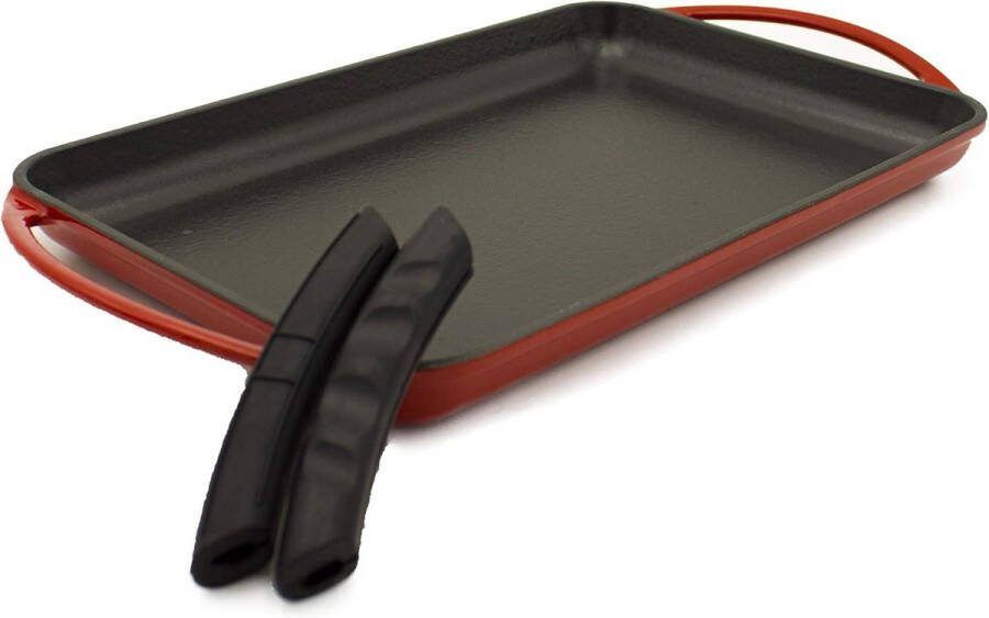 Grillrooster glad geëmailleerd ijzerrood 22 x 40 roestvrij staal Wecook 20003 barbecue buiten koken