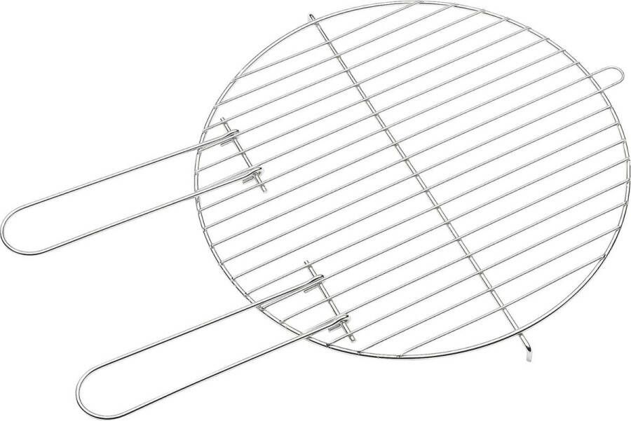 Grillrooster rond 40 cm met twee vaste handgrepen voor houtskoolgrill BBQ grill accessoires roestvrij staal gemakkelijk te reinigen