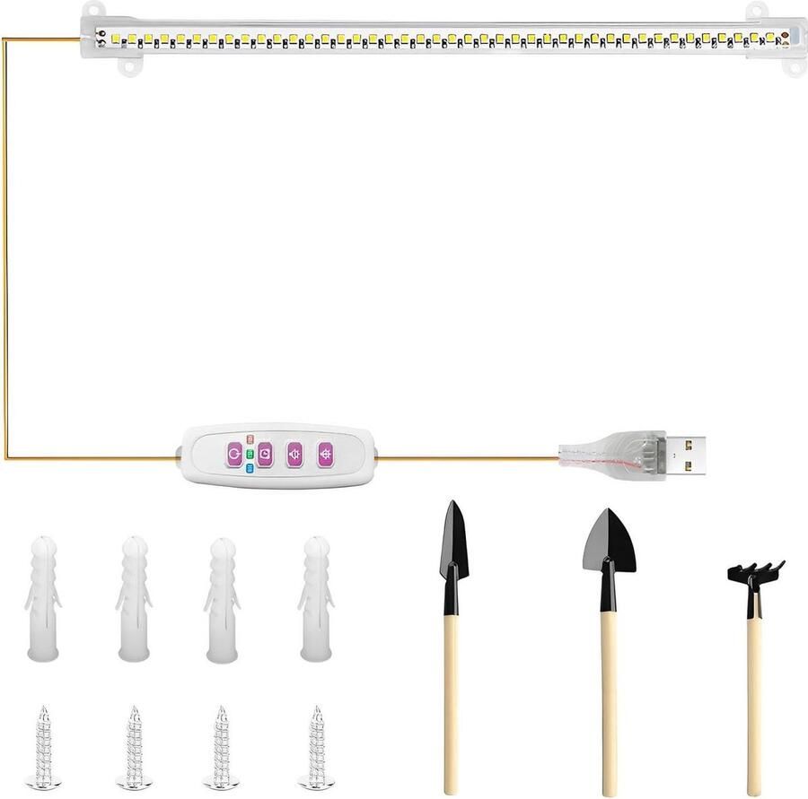 Groeilamp volledig spectrum met 42 leds automatische timer lichttherapie en 5 helderheidsmodi Groeilamp