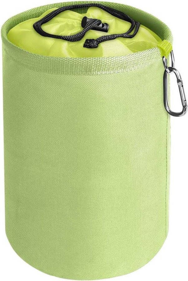 Groene grote pennenzak met sluitkoord en karabijnhaak Premium organizer voor wasknijpers en haringen Wasknijperzak