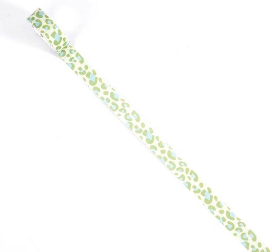 Groene Luipaardprint Washi Tape Dieren Print Masking Tapes Washi Tapes Decoratietapes Afplaktapes Maskeringstapes Bullet Journal Plakboeken Decoreren Versieren Inpakken Plakband Journalling Groen Blauw Geel
