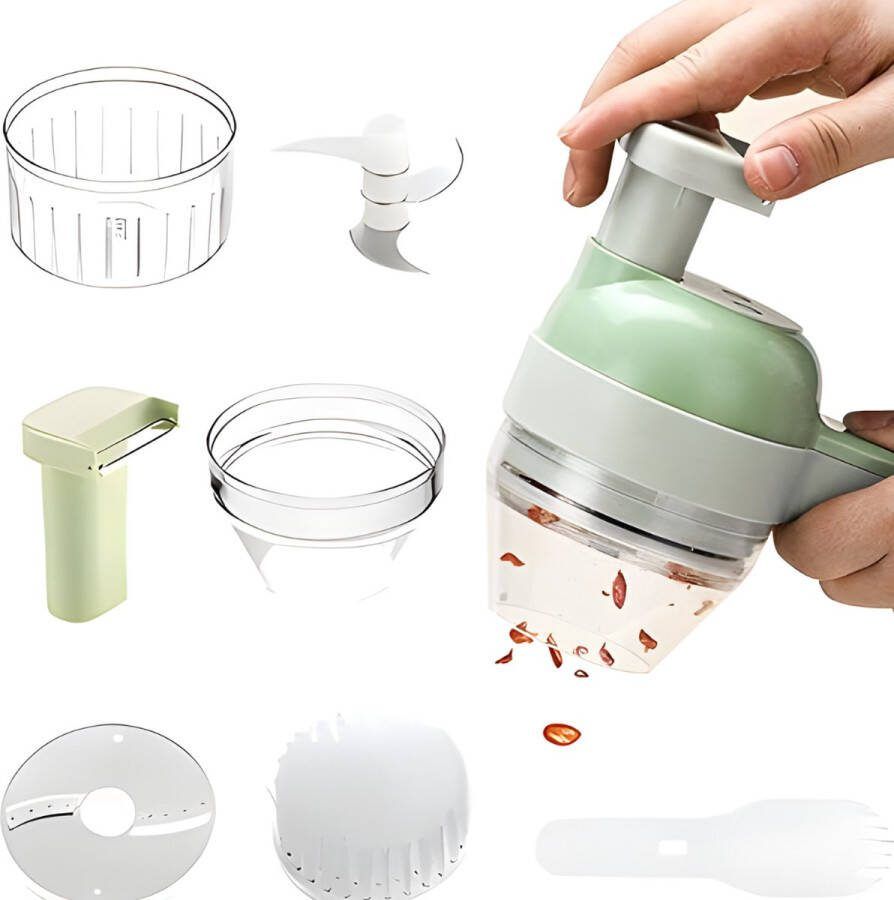 Groentesnijder Komkommersnijmachine Small Food Processor Multifunctioneel 1200mAh Gemakkelijk Te Reinigen Groen