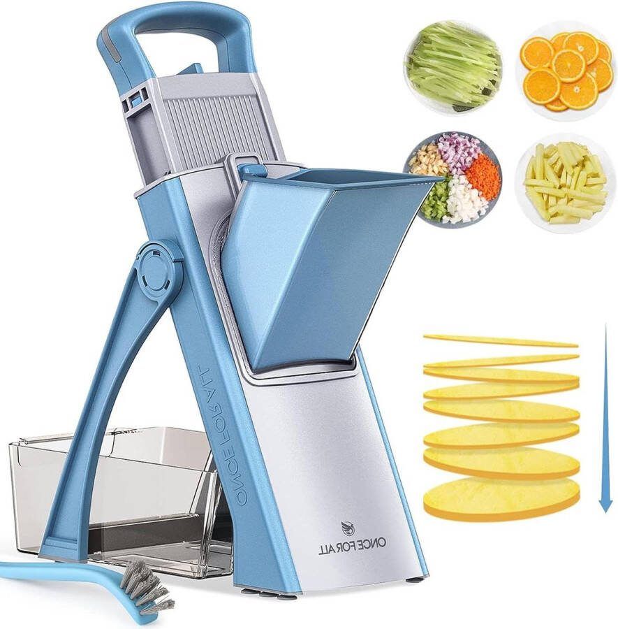 Groentesnijder Mandoline Groentesnijder Veg Chopper met 4 snijmodi instelbare diktes snijmachine dobbelsteen hakmolen Julienne Chip Groenten voor Aardappelen Wortel Tomaat Komkommer Groentesnijder