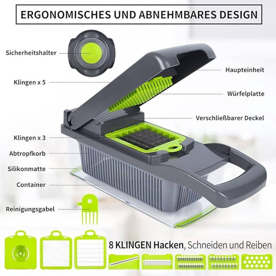 Groentesnijder met verschillende mesjes Mandoline Uiensnijder Vegetable chopper