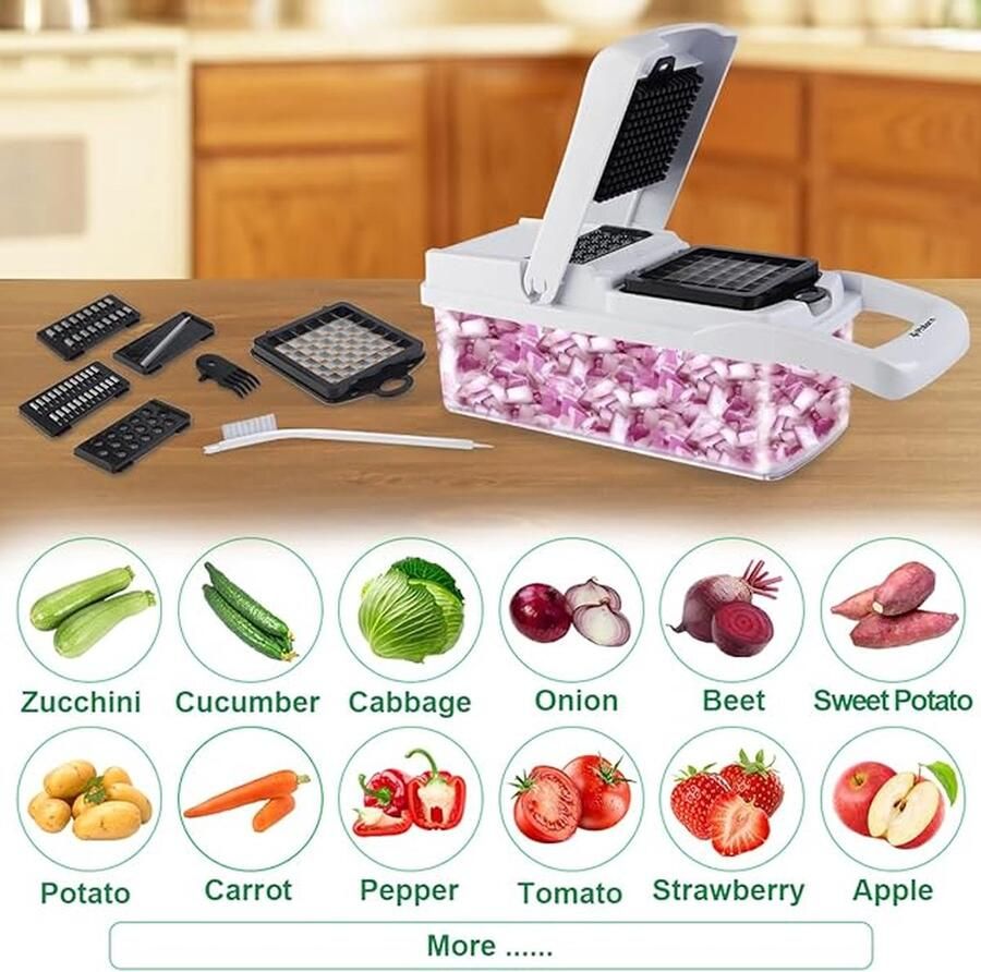Groentesnijder met verschillende mesjes Mandoline Uiensnijder Vegetable chopper