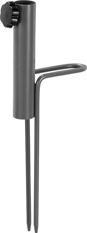 Grondanker met greep voor parasol stokdikte 17-23 mm camping strand staal grijs. parasolvoet