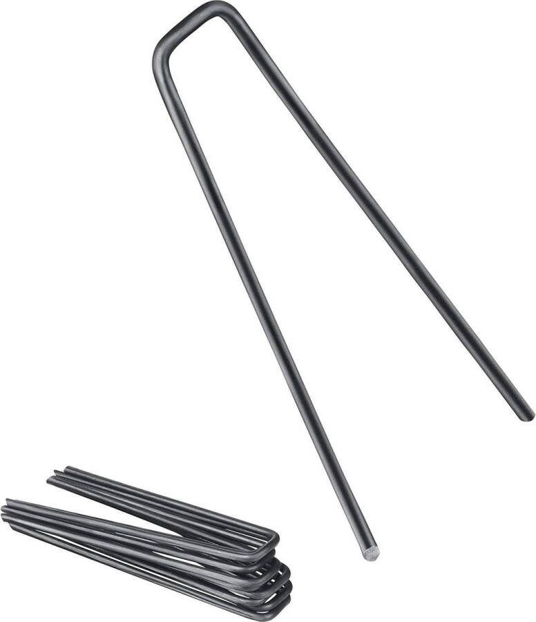 Grondanker met platte kop 250 stuks grondnagels voor onkruidvlies tuinvlies schutting & net niet verzinkt koolstofstaal camping 100x13x29 mm