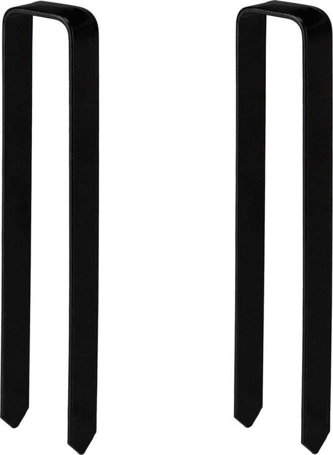 Grondanker set voor rozenbogen 2 stuks 30 x 6 x 25 cm staal u-vormig zwart