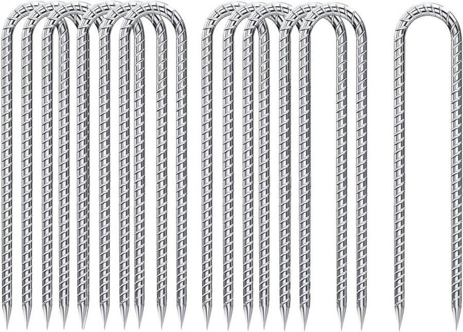 Grondankers set van 12 Tentharingen 30 cm lang U-haken verzinkt Stabiele camping tenten luifels Outdoor