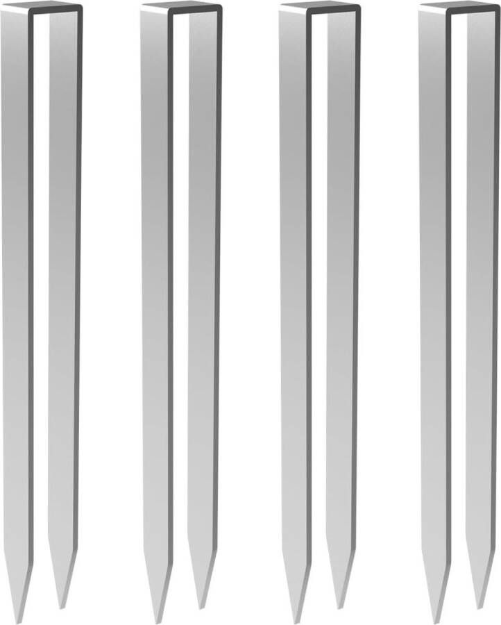 Grondankers voor rozenboog set van 4 voor rozenboogbevestigingen U-vormige grondankers van gelegeerd staal met de afmetingen 30 x 2 9 x 2 1 cm zilverkleurig