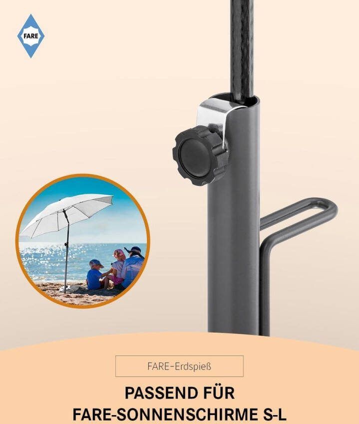 Grondpen parasolhouder van staal voor zonne- en strandparaplu stokken 12-26 mm stevige en duurzame houder Parasol klem