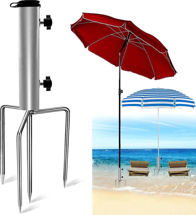 Grondspies parasol gazondoorn voor parasol afneembare parasolhouder parasolvoet strand vloerpluggen voor strand weiland tuin vrije tijd en camping