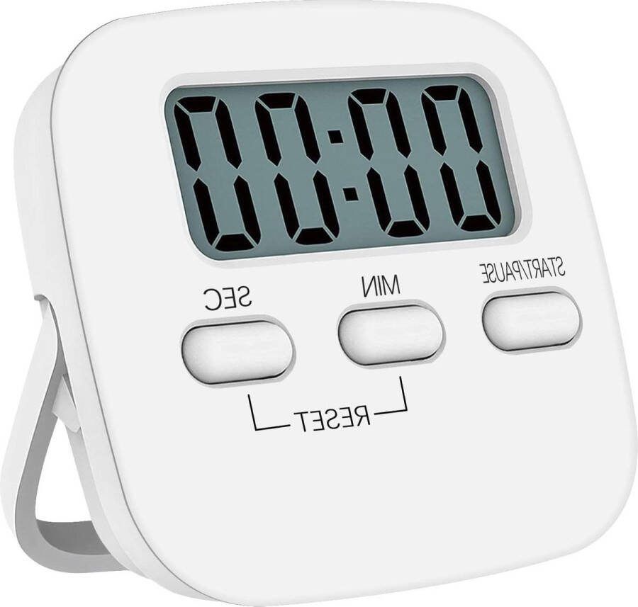 Groot Lcd-scherm Digitale Keuken Kooktimer Magnetische Stopwatch Timer Met Luid Alarm Countdown Klok (Wit) kookwekker digitaal