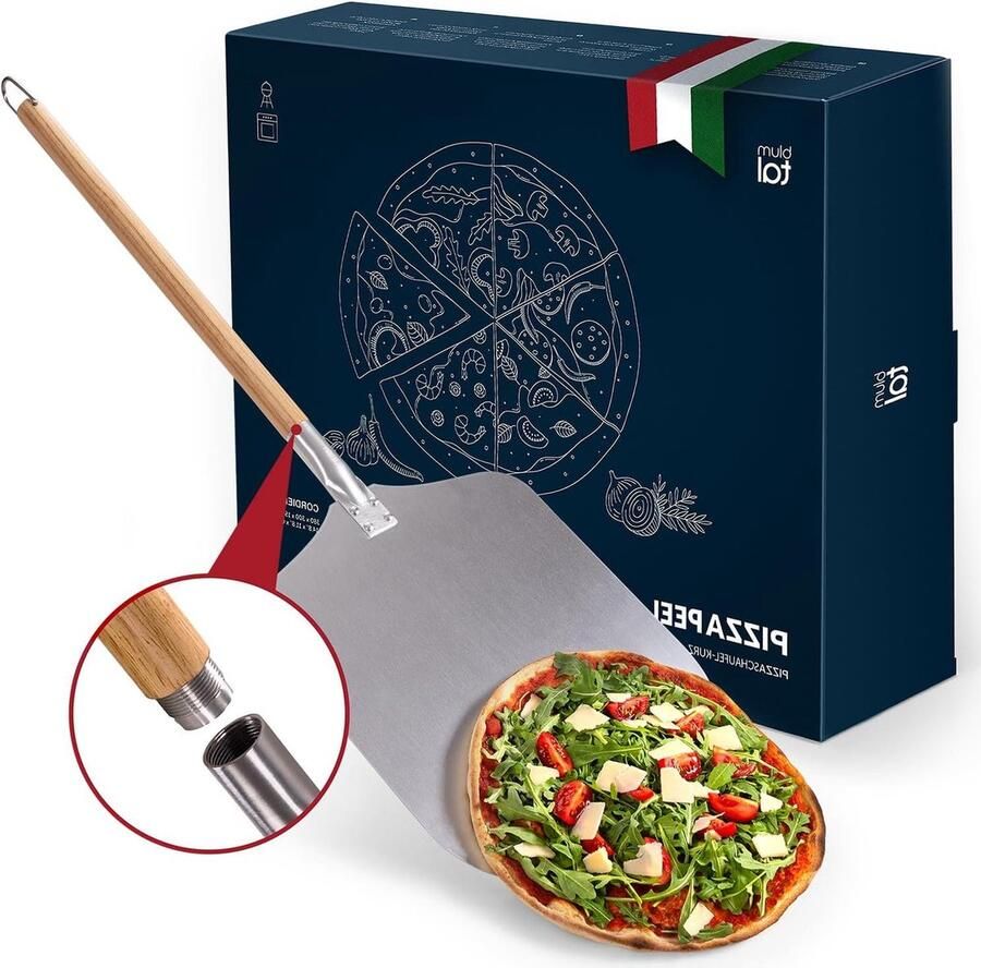 Groot oppervlak 305 x 305 cm Aluminium Pizzaschep Houten Steel Schuiver Pizzaschep Hout Aluminium Steel