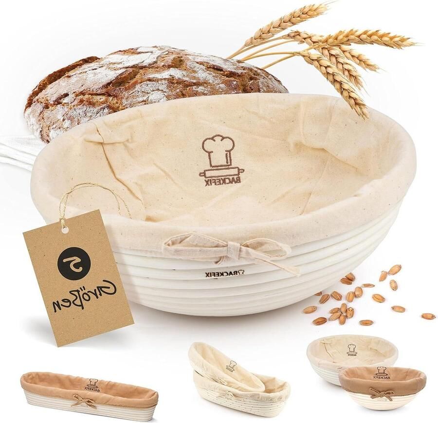 Groot rijsmandje Gaarmand rond 27 cm 15 kg tot 2 kg brood Natuurlijke rijsmand Accessoires voor perfect gevormd handgemaakt brood