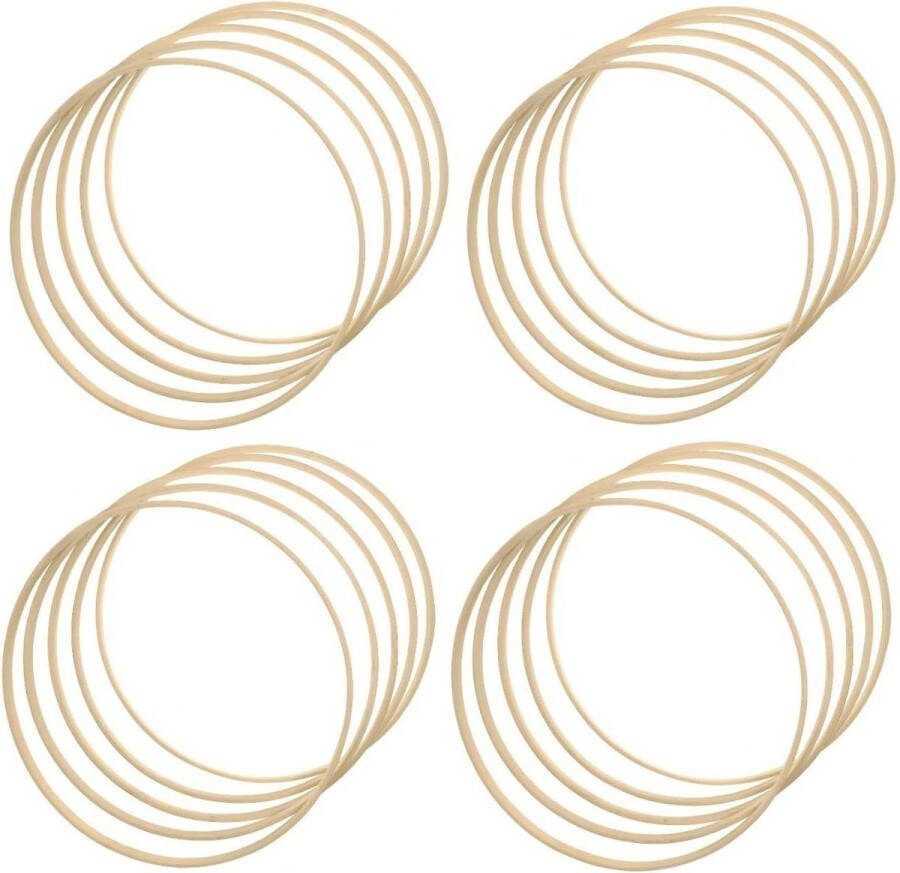 Grote bamboe hoepel 25cm Houten hoepels voor macrame Houten droom catcher hoepels Bloemenkrans ring Muur opknoping ambachtelijke houten ring 20 stuks