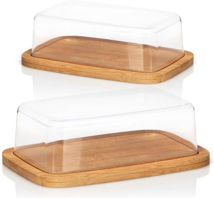 Grote boterstolp met hout botervloot met deksel botervloot 19 x 125 x 6 cm houten botervloot lage botervloot