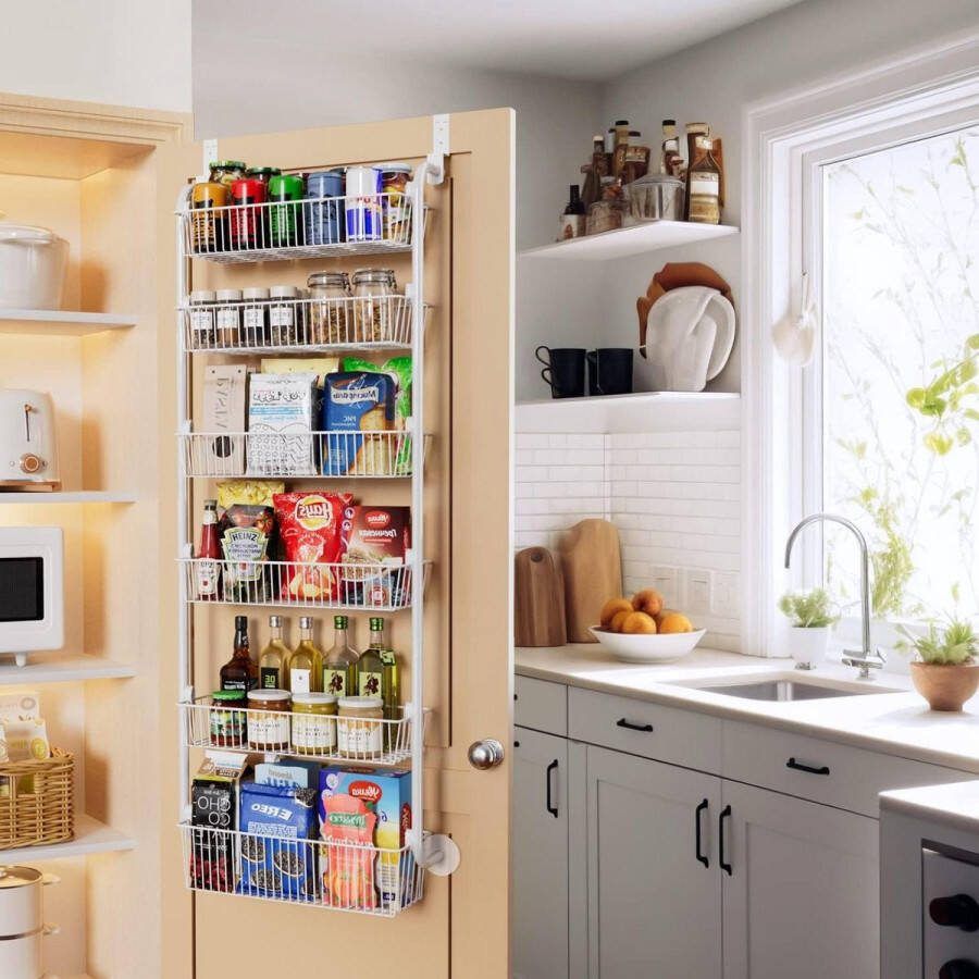 Grote Boven de deur Pantry Organizer met 6 Tier Spice Rack D6.7W17.5H53.7 inch