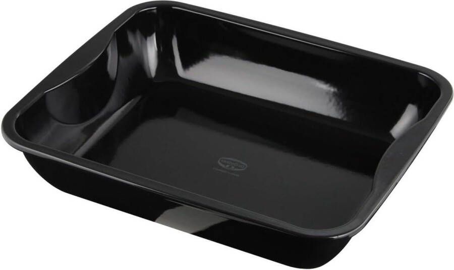 Grote braadpan en keramiek ovenschaal anti-aanbaklaag rechthoekige bakvorm hoge rand braden lasagne zwart 1 stuks