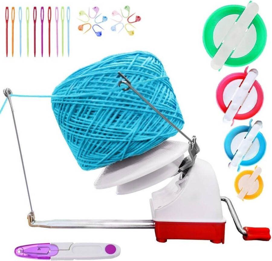 Grote Capaciteit Garen Ball Winder Eenvoudig te Installeren Handbediende Garenwinder 10oz Capaciteit Pompom Maker Naaldknop Set Schaar