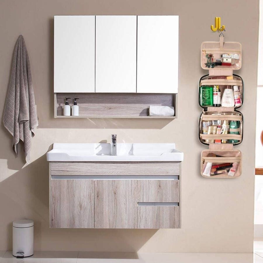 Grote Cosmetische Organizer Tas Hangende Travel Toilettas met 4 vakken en Haak