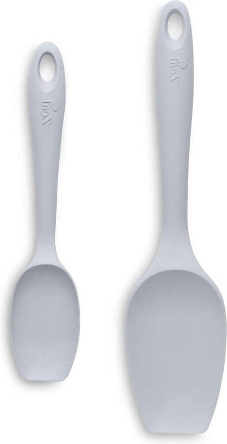 Grote & Kleine Spatel Lepel Frans Grijs JSET1S Non-Stick Silicone